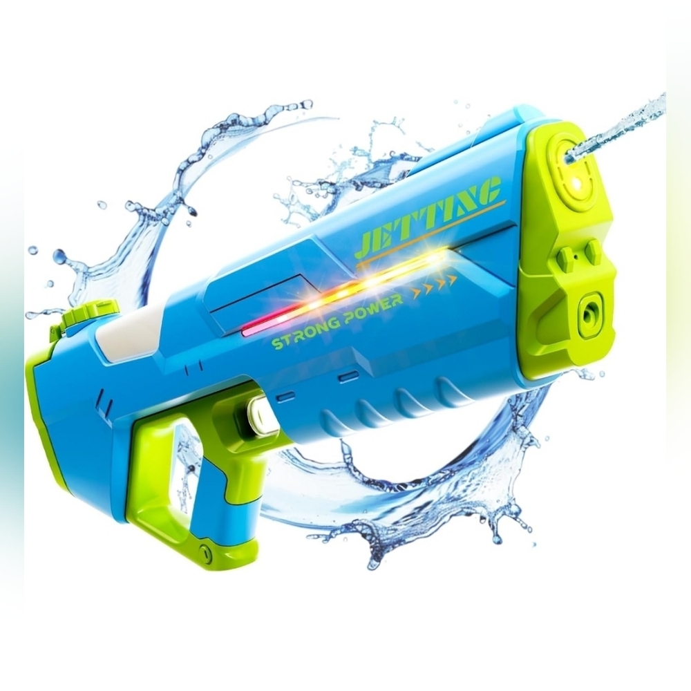 Electric Water Blaster Toy w/ LED Lights – Automatic Water Fill, Long Range